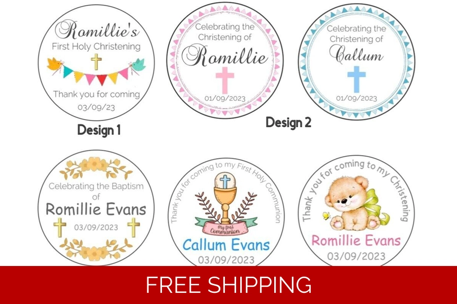 Personalised Christening/Baptism/Holy Communion Sticker Labels
